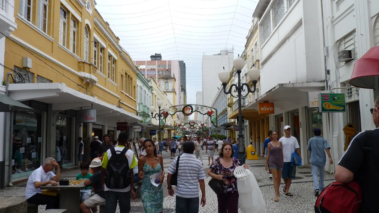 Calçadão da Rua Felipe Schmidt, no Centro de Florianópolis, em janeiro de 2011